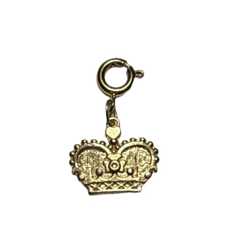 Diamonds Intl Royalty Crown Charm Gold Tone Spring Ring J-10D